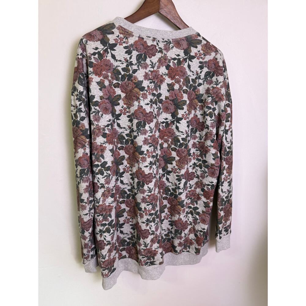 Revolve Lovers + Friends Floral Sweatshirt Dress Gray Rose Print Oversized M - Picture 4 of 4